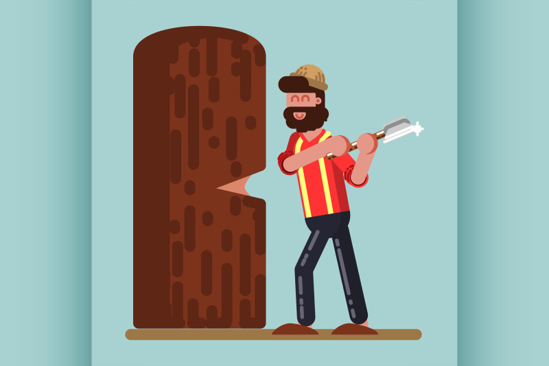 lumberjack-chopped-down-big-tree