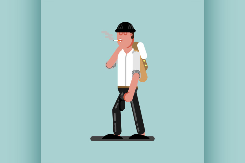 guy-with-cigarette-and-gun-walking