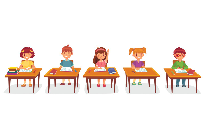 primary-school-pupils-sit-at-desk-elementary-education-children-writ