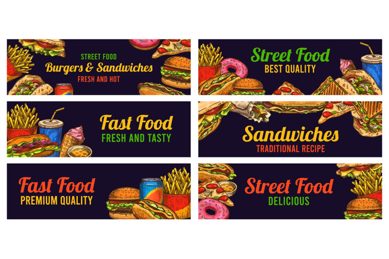 fast-food-banners-sketch-hamburger-and-hot-dog-pizza-and-fries-burg