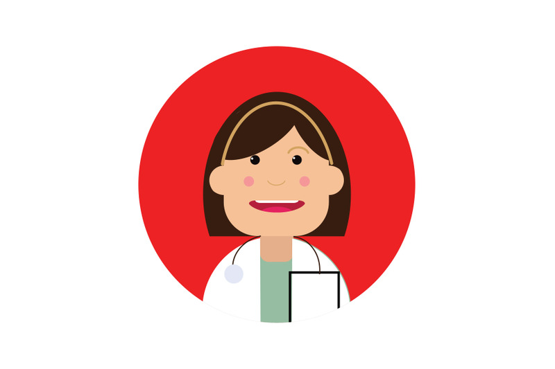 icon-character-female-doctor-red-background