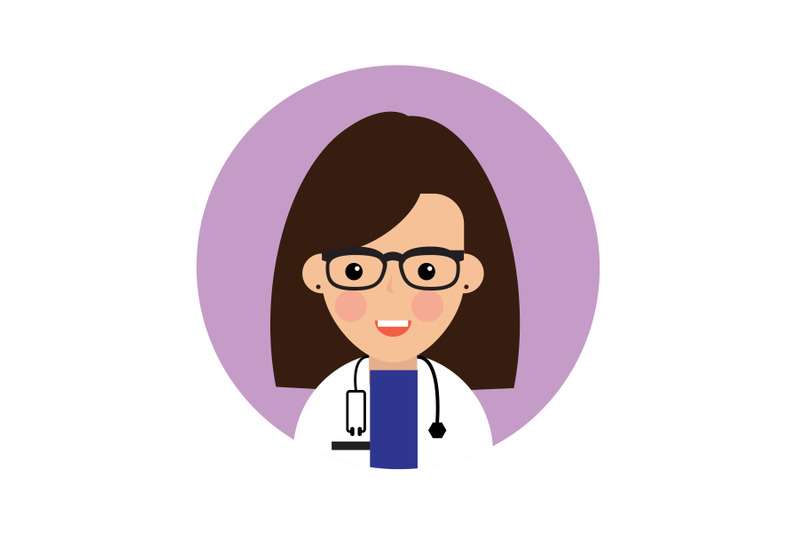 icon-character-female-doctor-purple-background