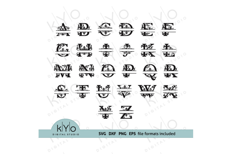 Download Split Monogram Letter bundle svg png dxf files By kYo Digital Studio | TheHungryJPEG.com