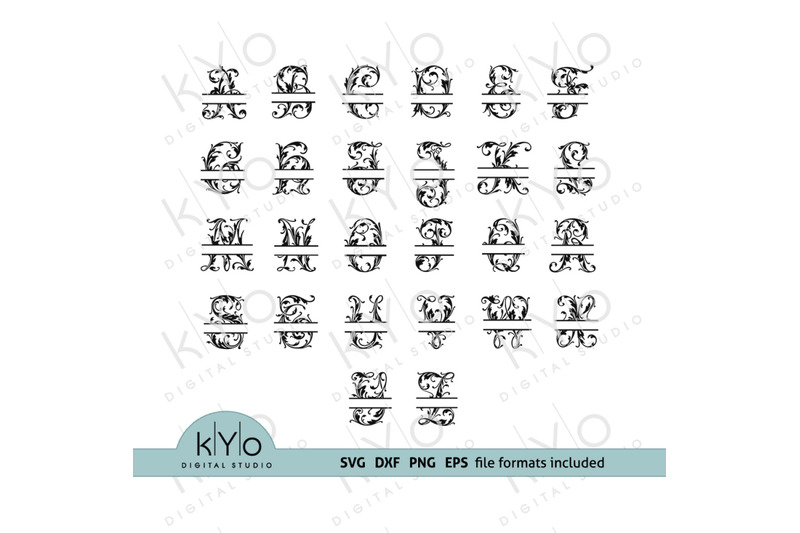 Download Split Monogram Letter bundle svg png dxf files By kYo ...