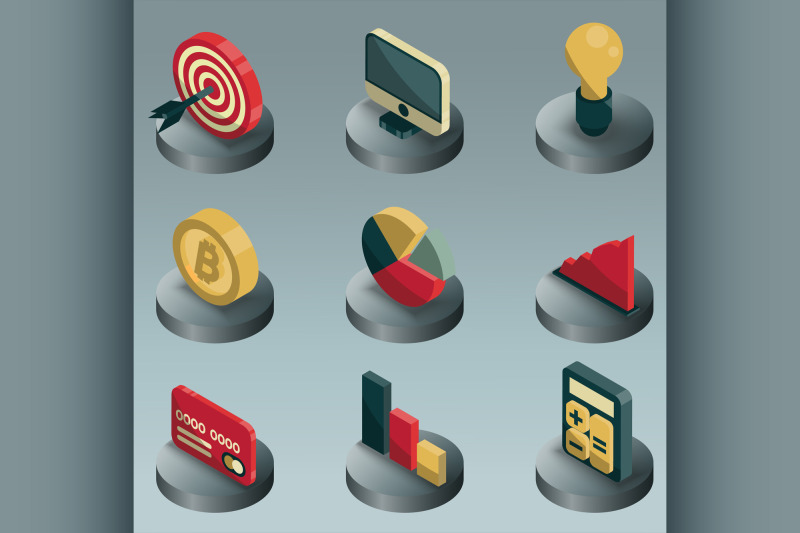 business-color-isometric-icons