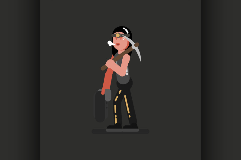 miner-girl-hard-working