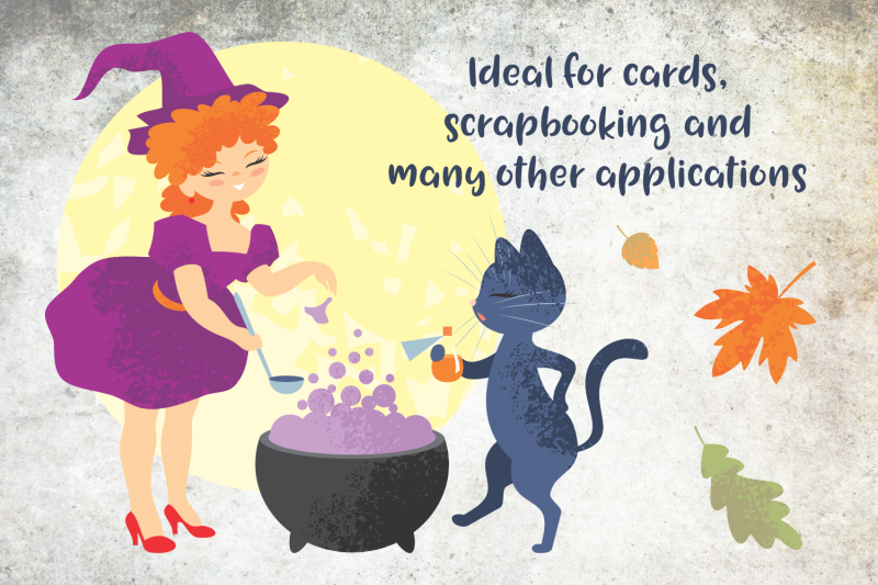 pretty-witch-and-black-cat-halloween-clip-art