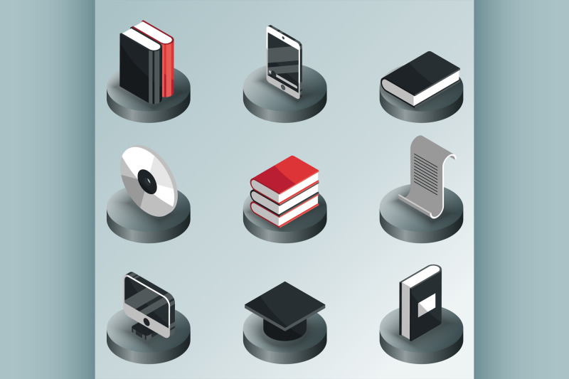 library-color-isometric-icons