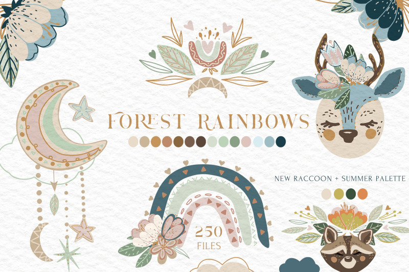 forest-rainbows-baby-animal-vector-collection