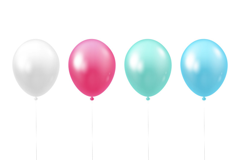 set-of-realistic-balloons-4-colors-on-white-background-vector-illus
