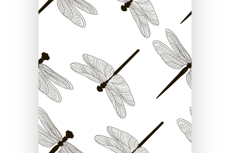 pattern-of-silhouettes-of-dragonflies