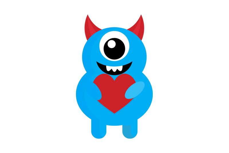 cute-monster-with-red-heart-love