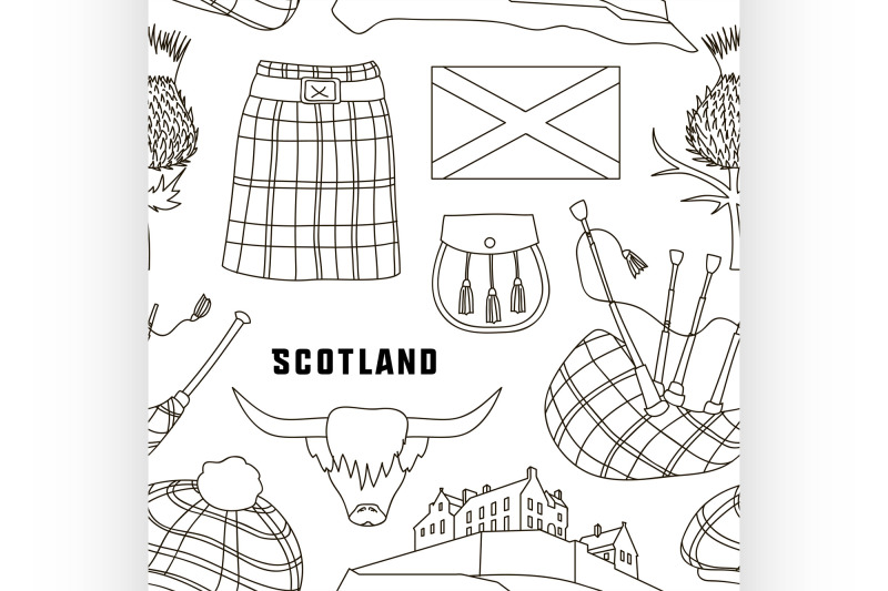 scotland-country-set-icons-pattern