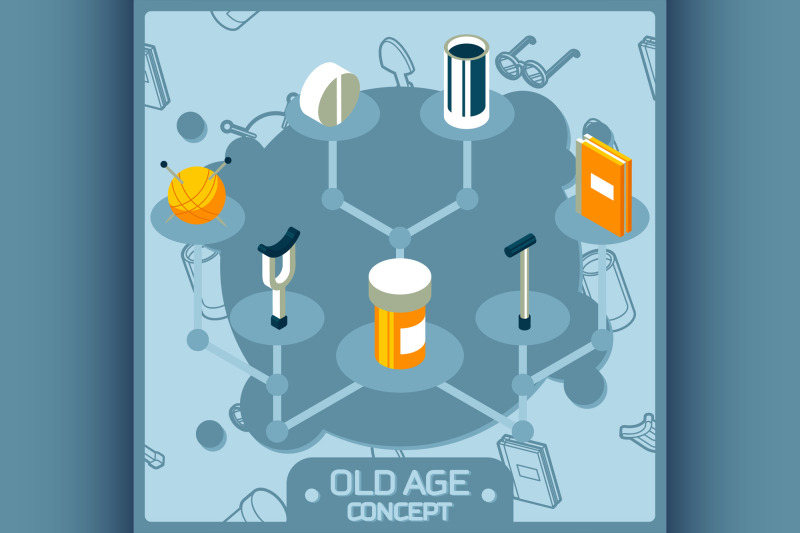 old-age-color-concept-isometric-icons