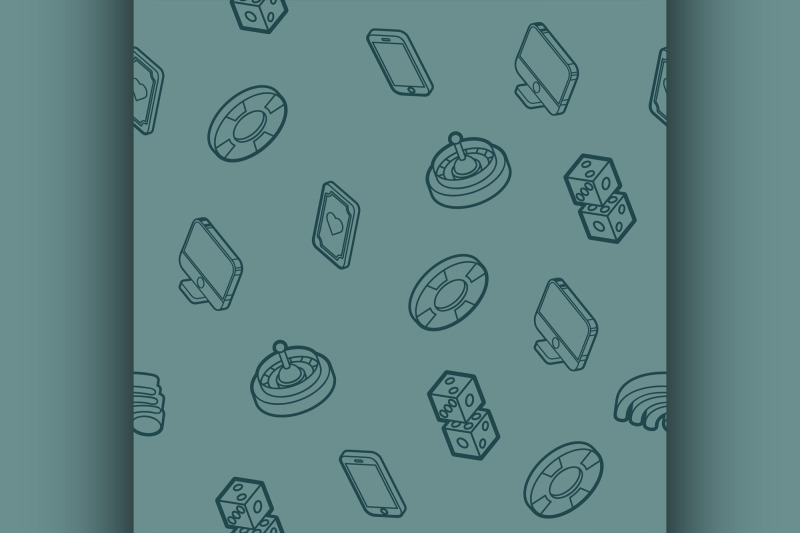 online-casino-outline-isometric-pattern