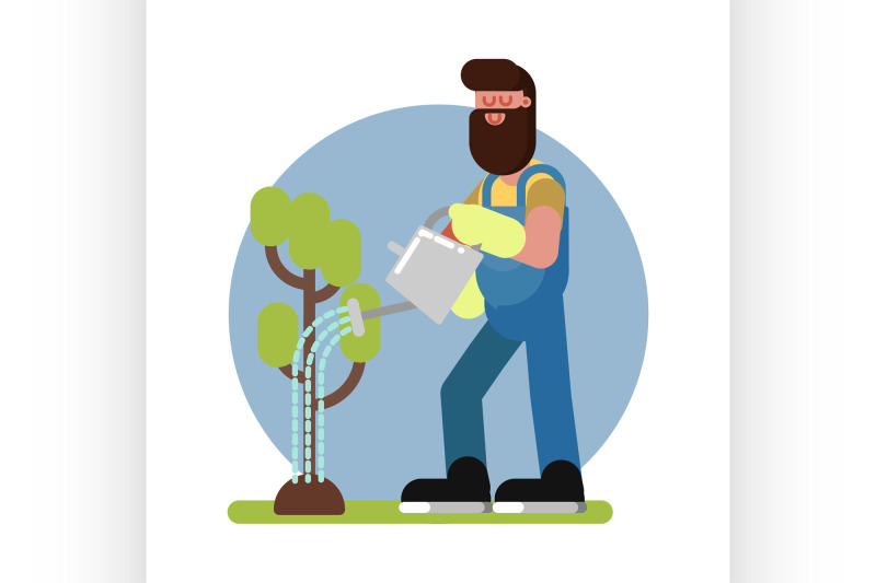 man-watering-the-tree