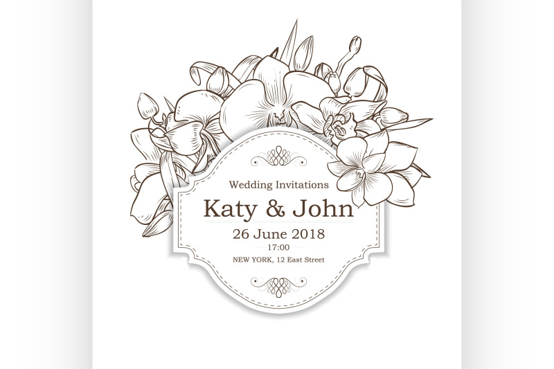 vector-invitation-with-orchid-flowers-for-wedding