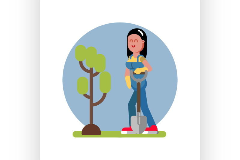 woman-finished-planting-the-tree