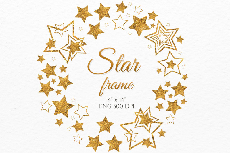 golden-stars-frame-christmas-wreath-clipart