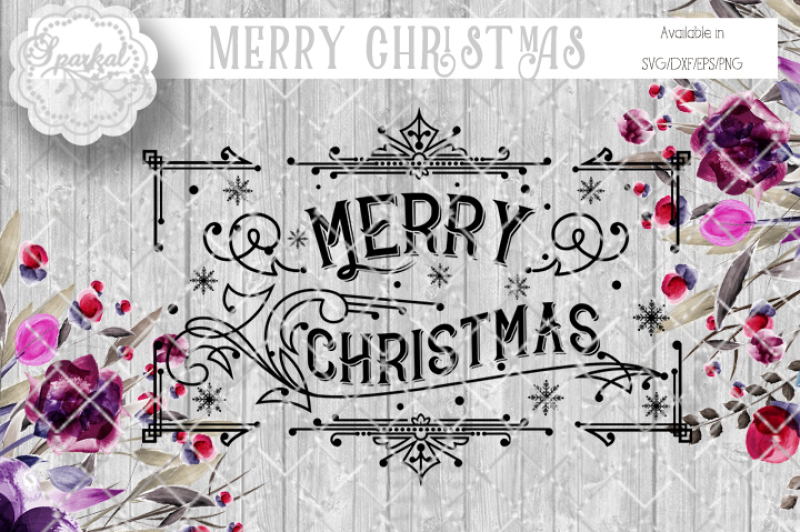 Vintage Merry Christmas Cutting Design By Sparkal Designs Thehungryjpeg Com