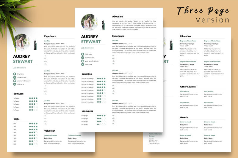modern-resume-template-for-microsoft-word-amp-apple-pages-audrey-stewart