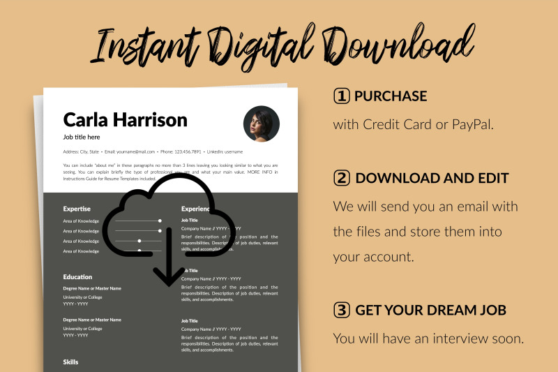 modern-resume-template-for-microsoft-word-amp-apple-pages-carla-harrison