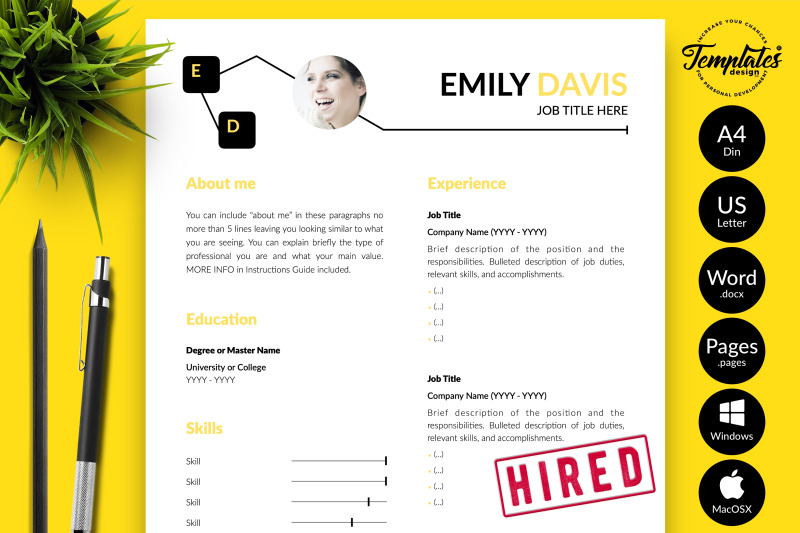 creative-resume-template-for-microsoft-word-amp-apple-pages-emily-davis