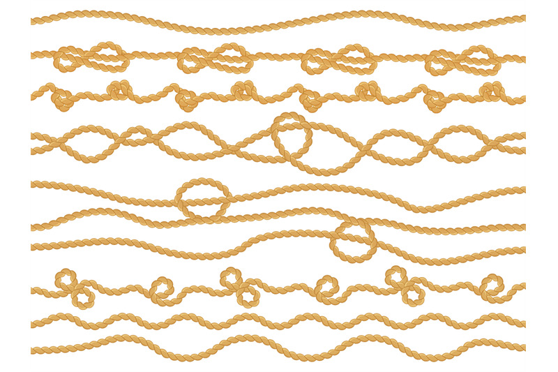 rope-loops-navy-knot-decorative-borders-yacht-round-nautical-cordage