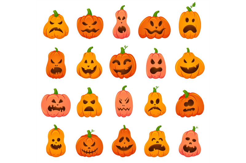 creepy-halloween-pumpkins-cartoon-orange-pumpkin-traditional-holiday