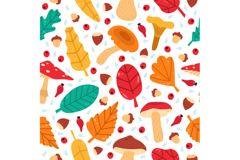 fall-leaves-seamless-pattern-hand-drawn-forest-autumn-berries-acorns