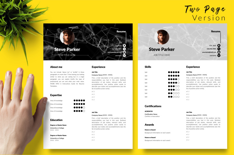 creative-resume-template-for-microsoft-word-amp-apple-pages-steve-parker