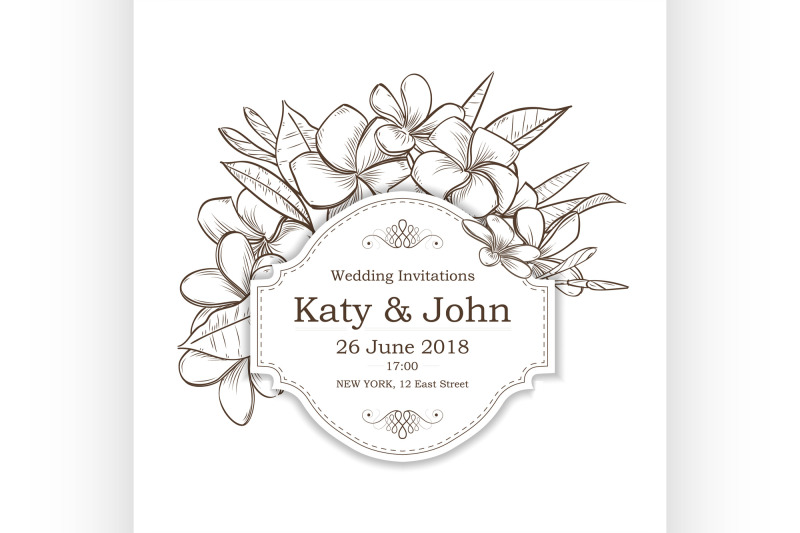 vector-invitation-with-plumeria-flowers