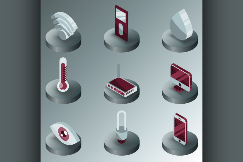 smart-home-color-isometric-icons