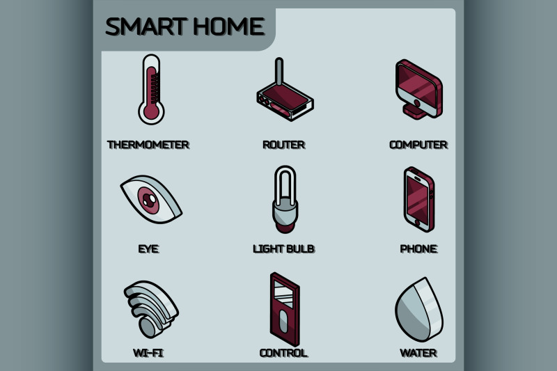 smart-home-color-outline-isometric-icons