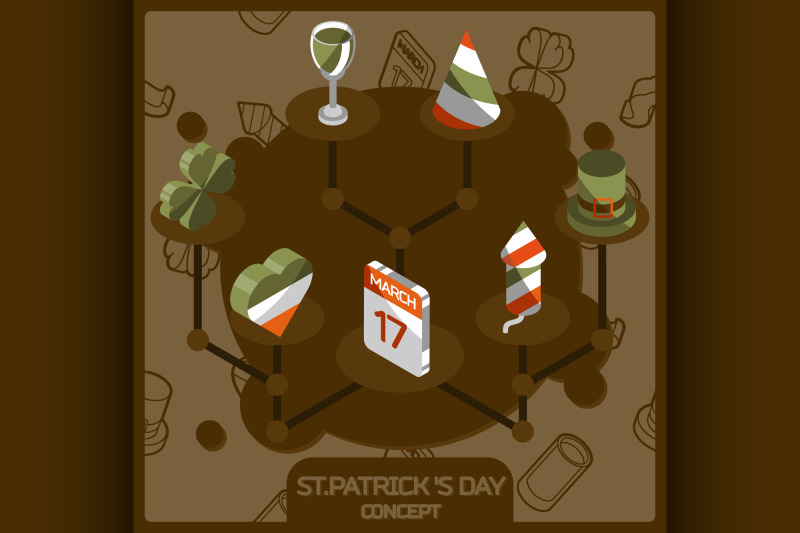 st-patricks-day-color-concept-isometric-icons