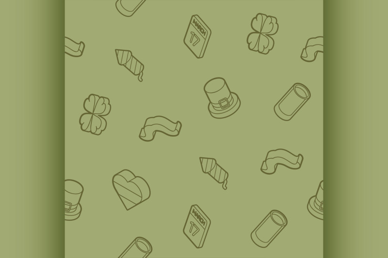 st-patricks-day-outline-isometric-pattern