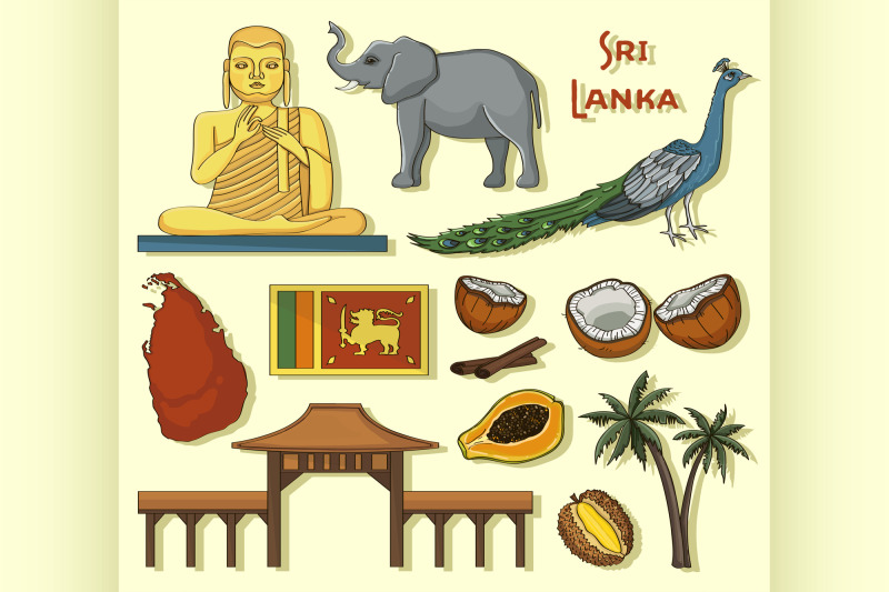 symbols-of-sri-lanka-icons-set