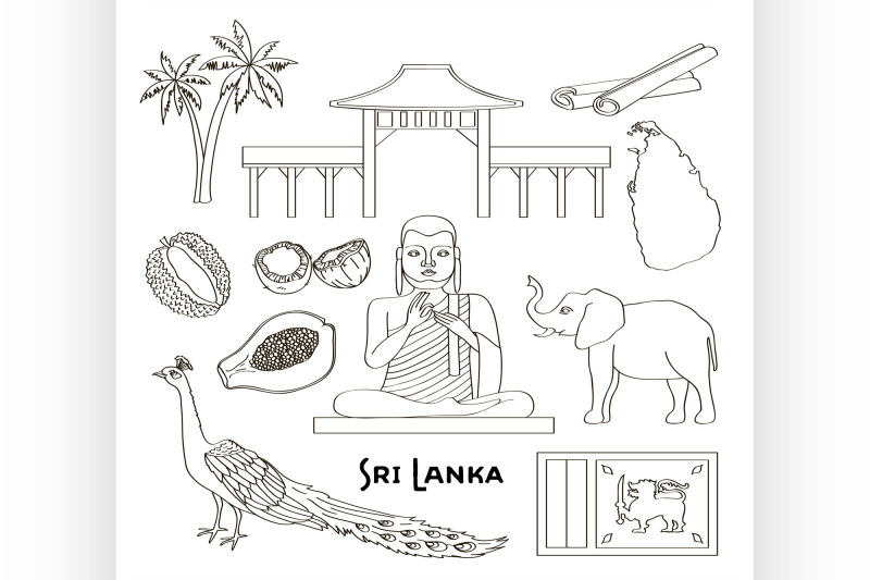 symbols-of-sri-lanka-icons-set