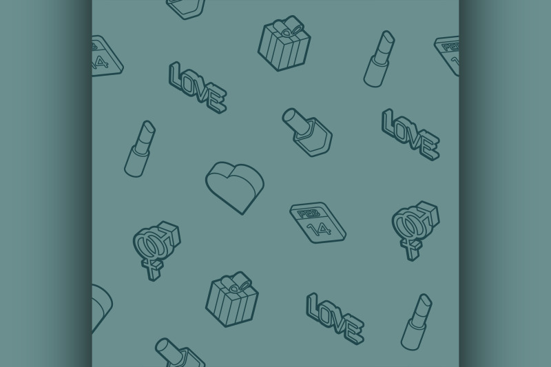 valentines-day-outline-isometric-pattern