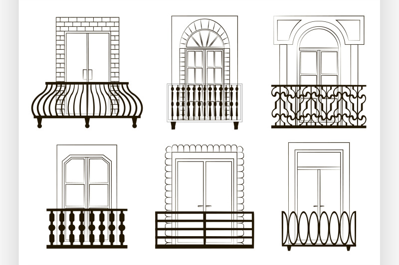 window-forms-icons-set-balcony