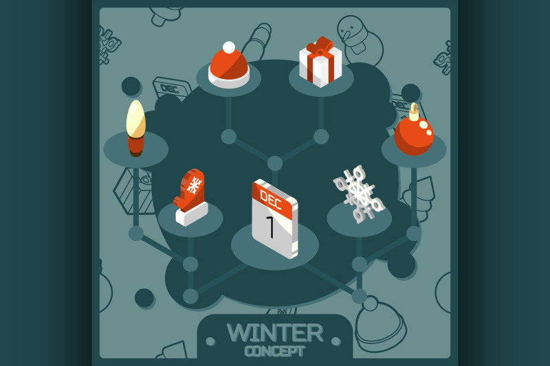 winter-color-concept-isometric-icons