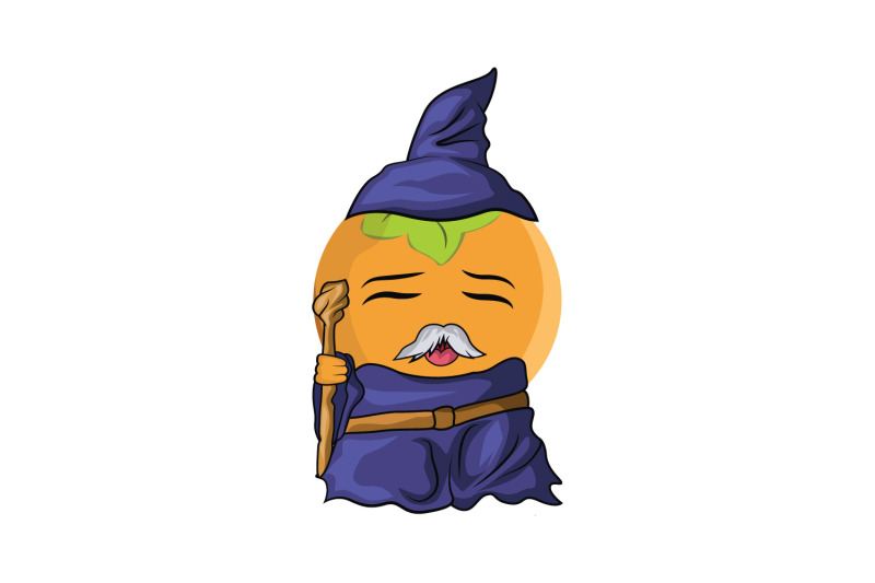 persimmon-fruit-wizard-cartoon-character