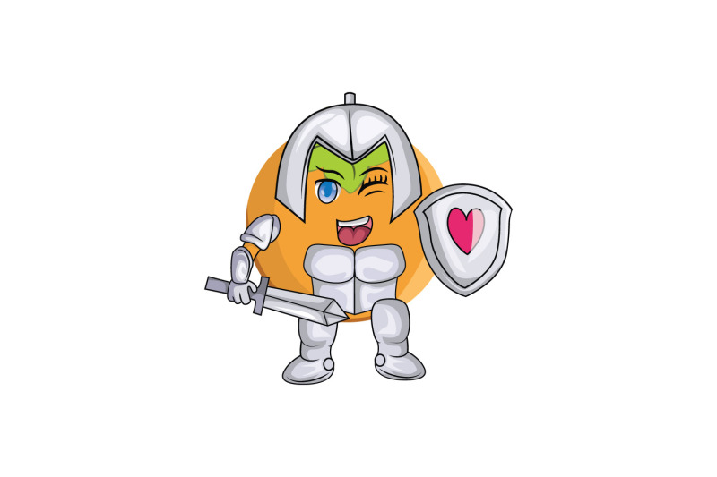 persimmon-fruit-knight-cartoon-character