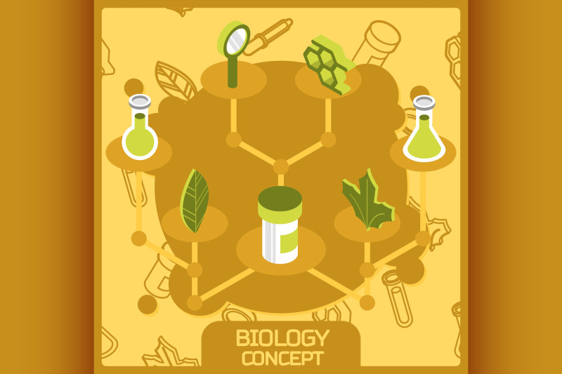 biology-color-concept-isometric-icons