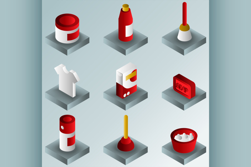 cleaning-color-gradient-isometric-icons