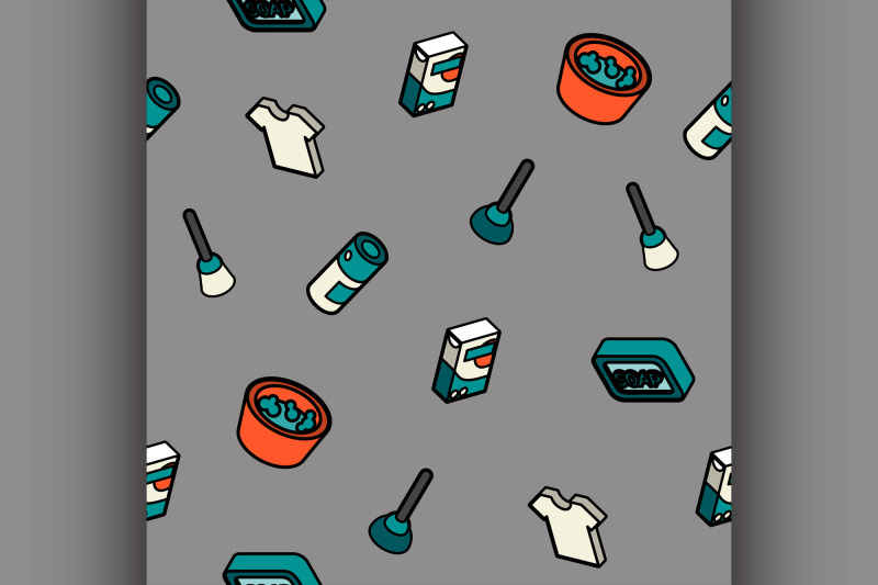 cleaning-color-outline-isometric-pattern