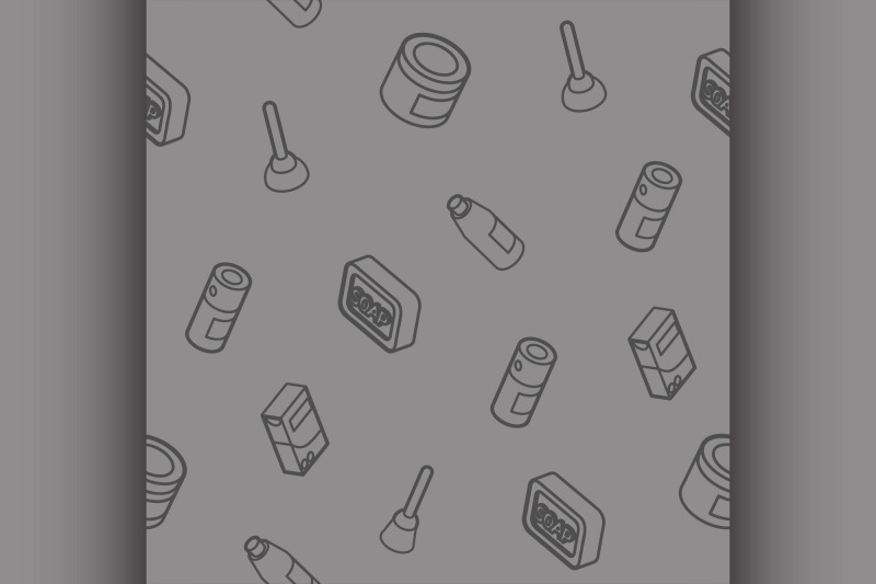 cleaning-outline-isometric-pattern