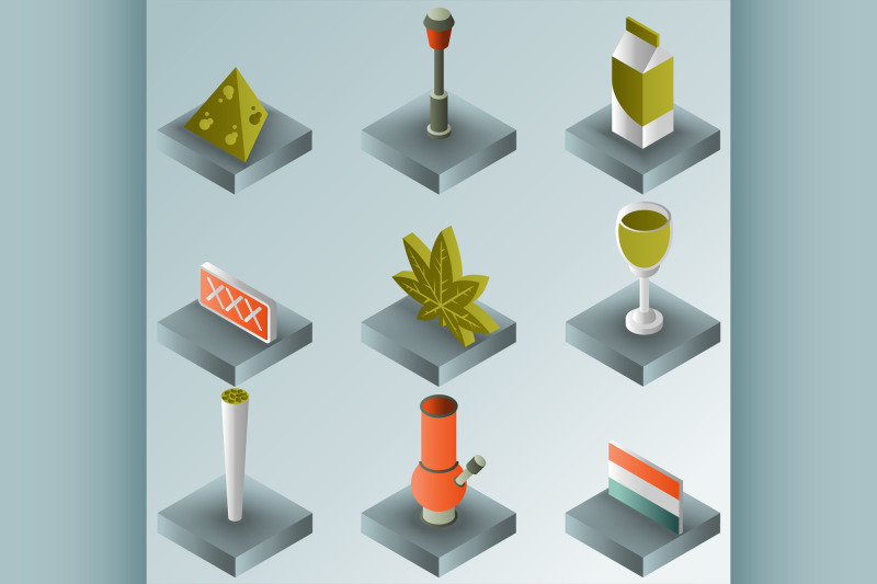 holland-color-gradient-isometric-icons
