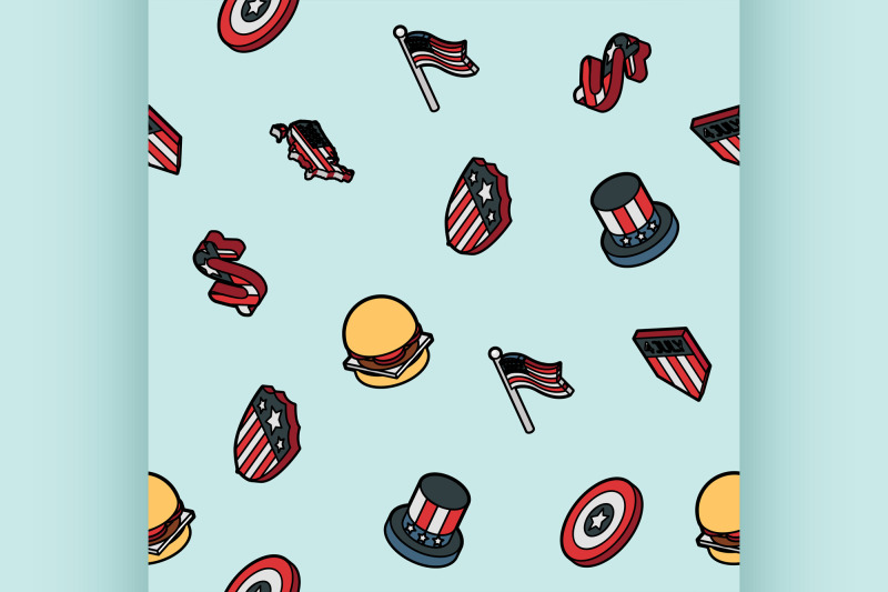 independence-day-color-isometric-pattern