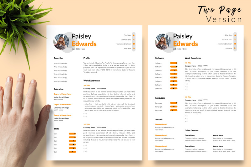 modern-resume-sample-for-microsoft-word-amp-apple-pages-paisley-edwards